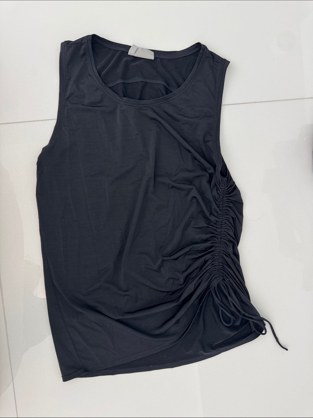 Athleta Black Ruched Side Tank